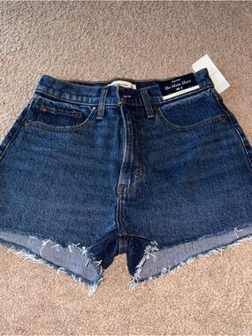 Abercrombie & Fitch Dark Blue High-Rise Mom Denim Shorts